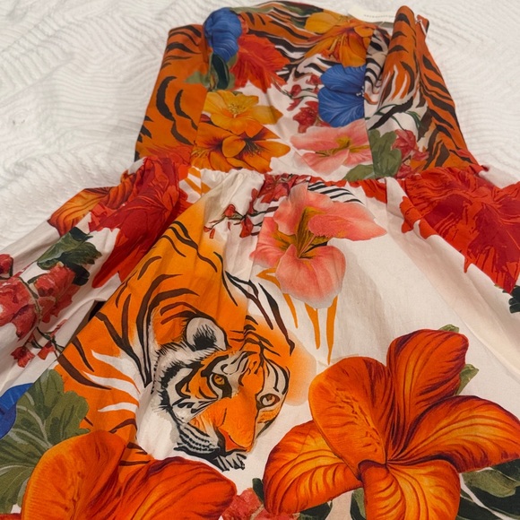 Maeve by Anthropologie Strapless Tiger & Tropical Printed Midi Dress.  NWT - Picture 9 of 9